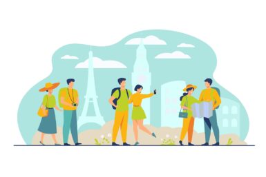 dessin représentant le tourisme
