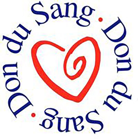 logo don du sang avec un coeur rouge