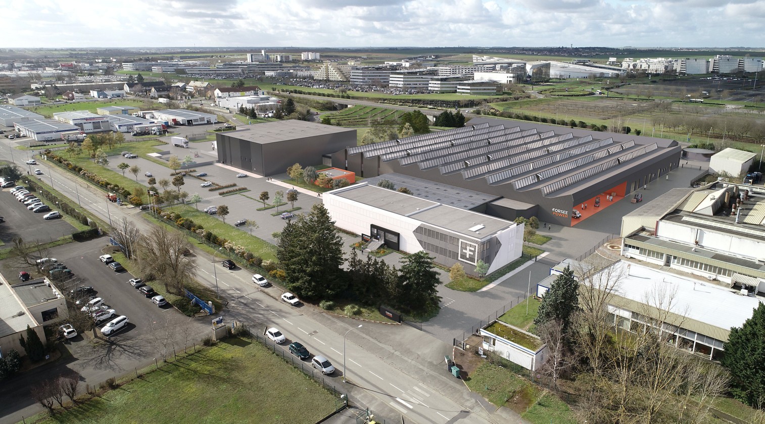 zone industrielle vue de drone