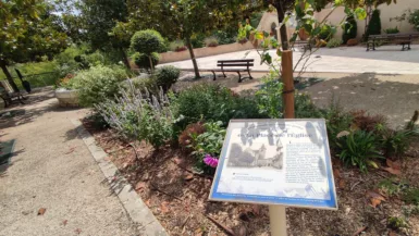 au coeur du passé place de l'église avec la vue sur un parterre de fleurs
