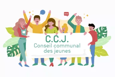 dessin représentant le Conseil communal des jeunes