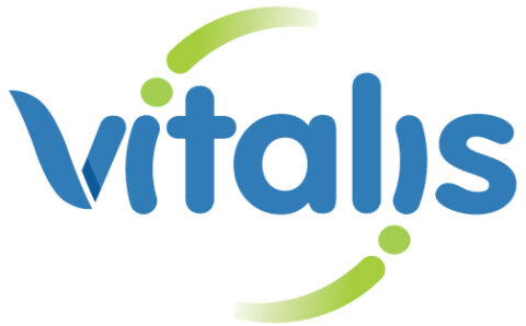 logo Vitalis bleu et vert