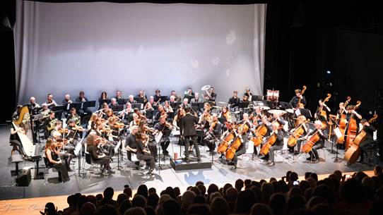 orchestre de face à la quintaine avec public