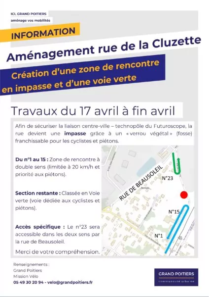 flyer aménagement Cluzette du 17 à fin avril