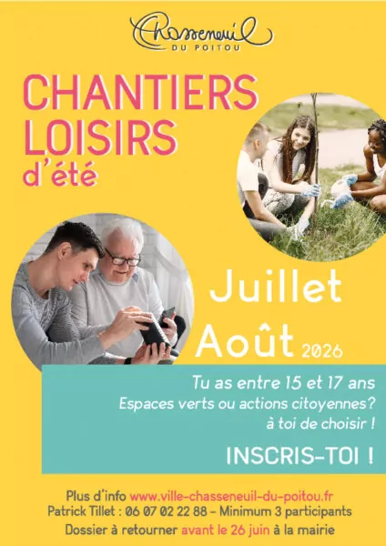 Chantiers Loisirs été 2026