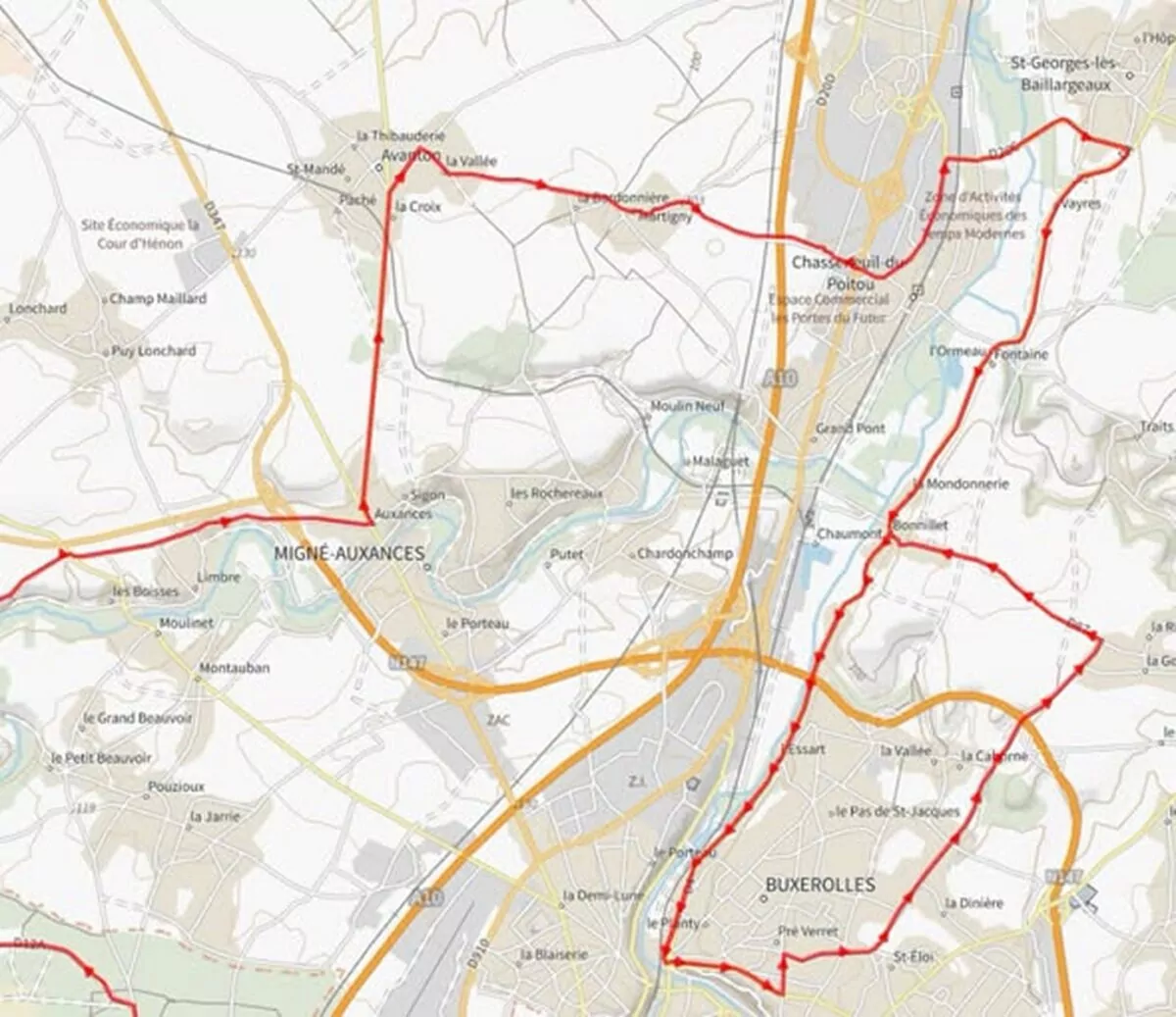 Carte Tour Poitou Charentes